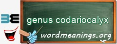 WordMeaning blackboard for genus codariocalyx